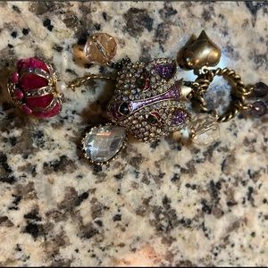 Long Betsey Johnson necklace jeweled fox purple